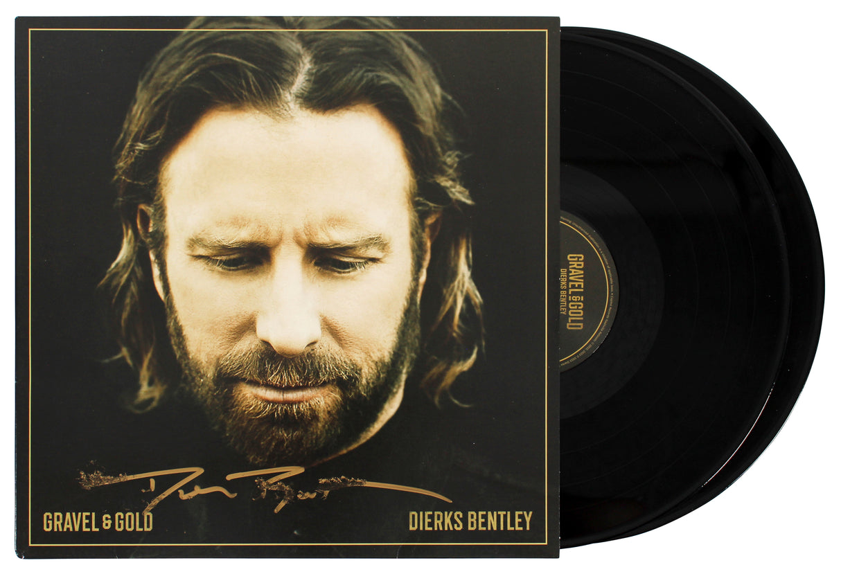 Dierks Bentley Authentic Signed Gravel & Gold Album Cover W/ Vinyl BAS #BH44847