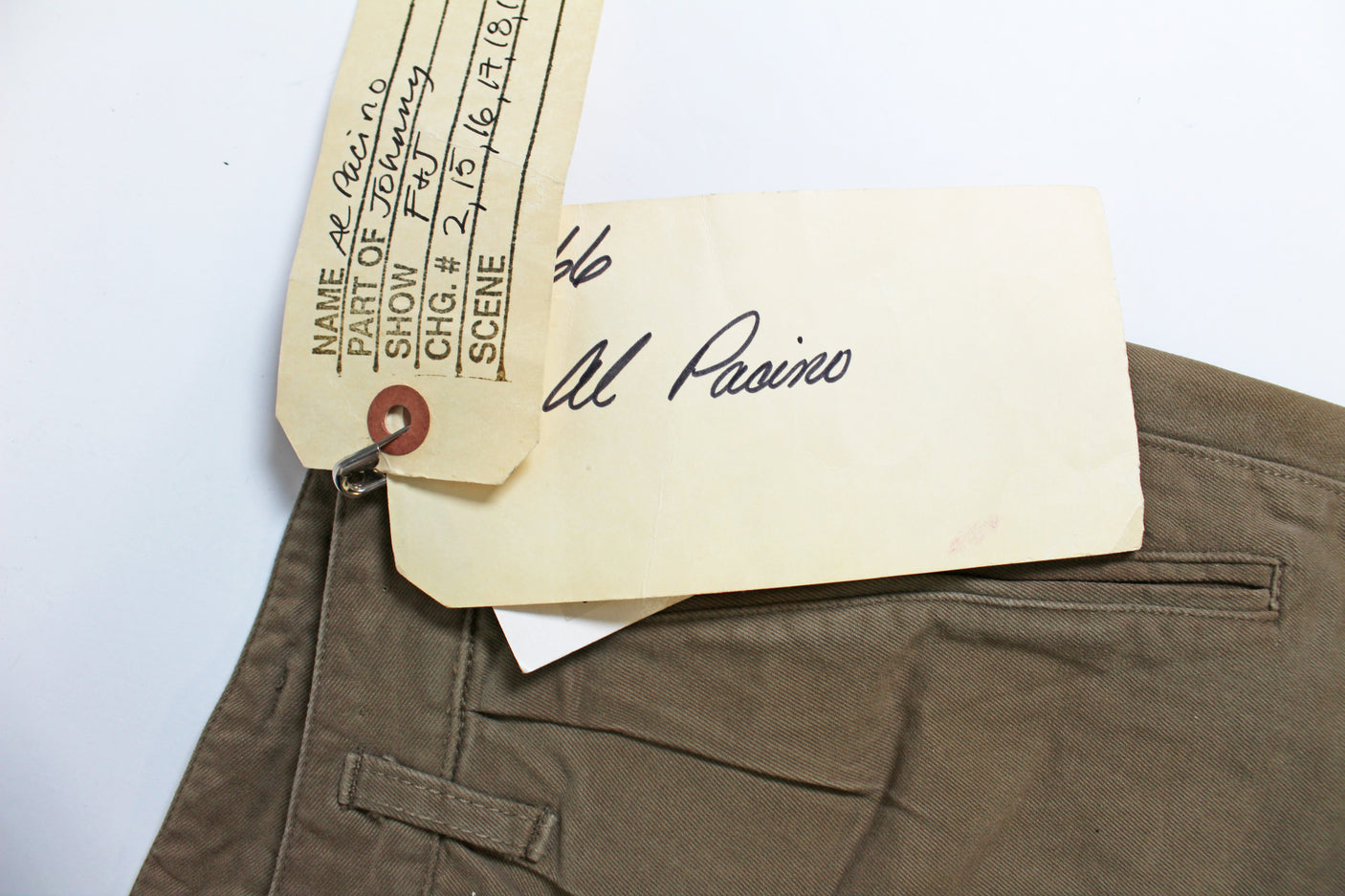 Al Pacino Frankie & Johnny Signed Screen Worn Tan Boneville Pants BAS #AB61460