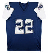 Emmitt Smith Authentic Signed Navy Thanksgiving Pro Style Jersey BAS Witnessed