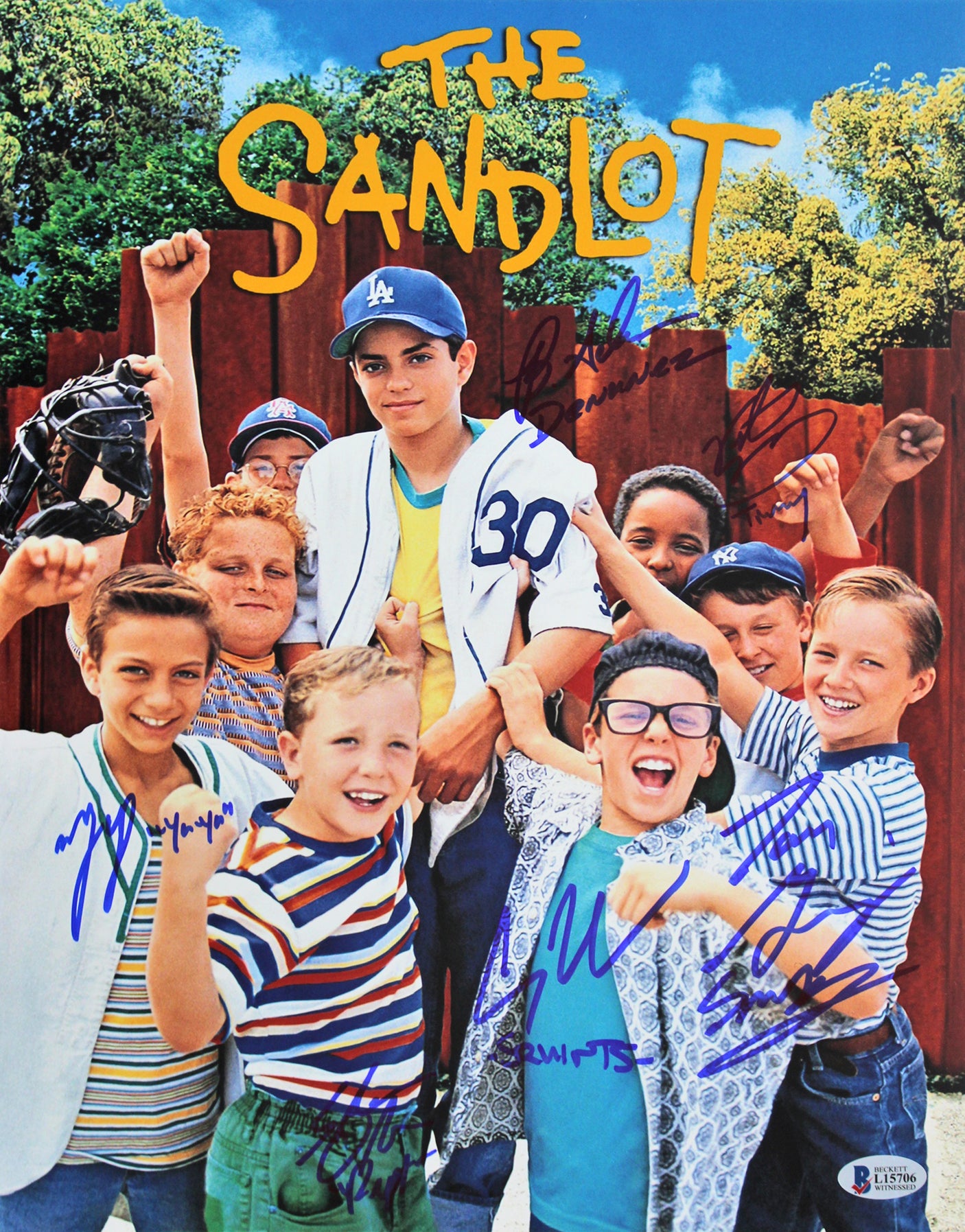 The Sandlot (6) Guiry, Leopardi, Adams +3 Signed 11x14 Photo BAS Witnessed 6