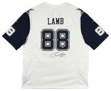 Cowboys CeeDee Lamb Authentic Signed White Color Rush Nike Game Jersey Fanatics