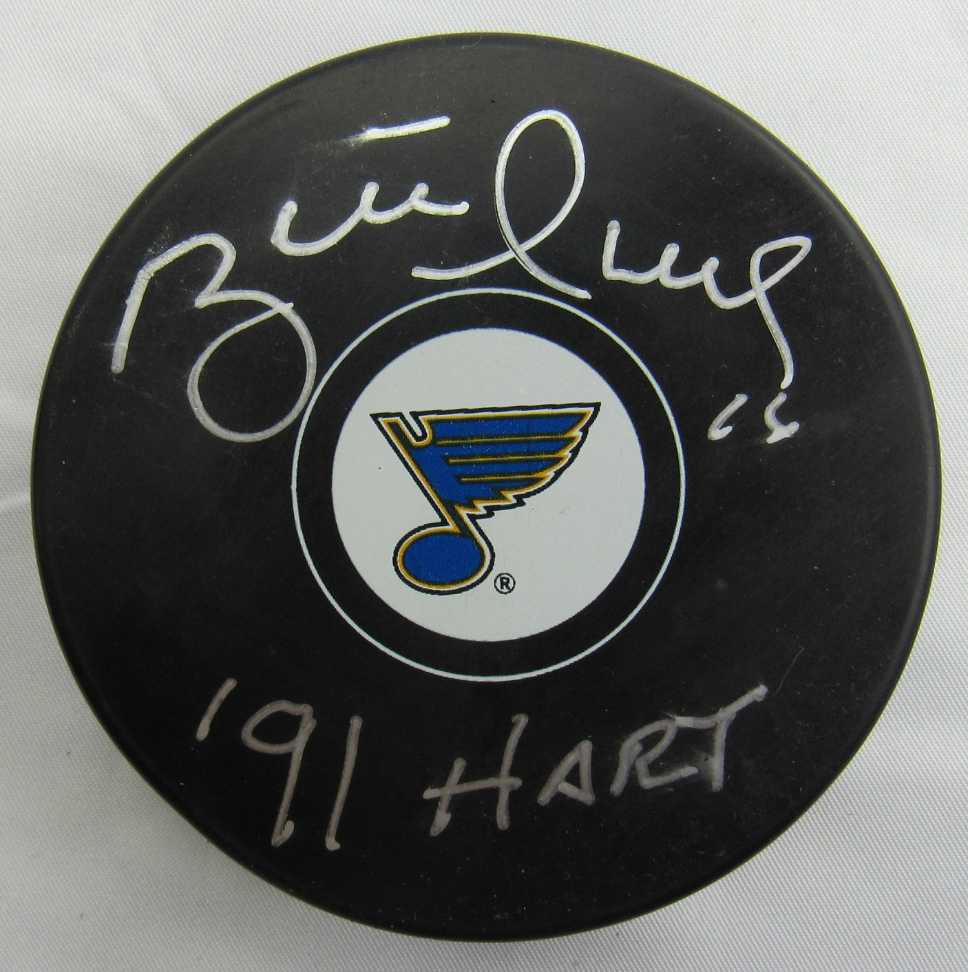 Brett Hull Signed Auto Autograph Blues Logo Hockey Puck w/ Insc JSA CA73816
