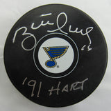 Brett Hull Signed Auto Autograph Blues Logo Hockey Puck w/ Insc JSA CA73816