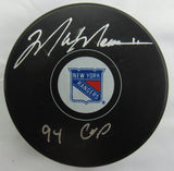 Mark Messier Signed Auto Autograph Rangers Logo Hockey Puck w/ Insc Steiner Hologram