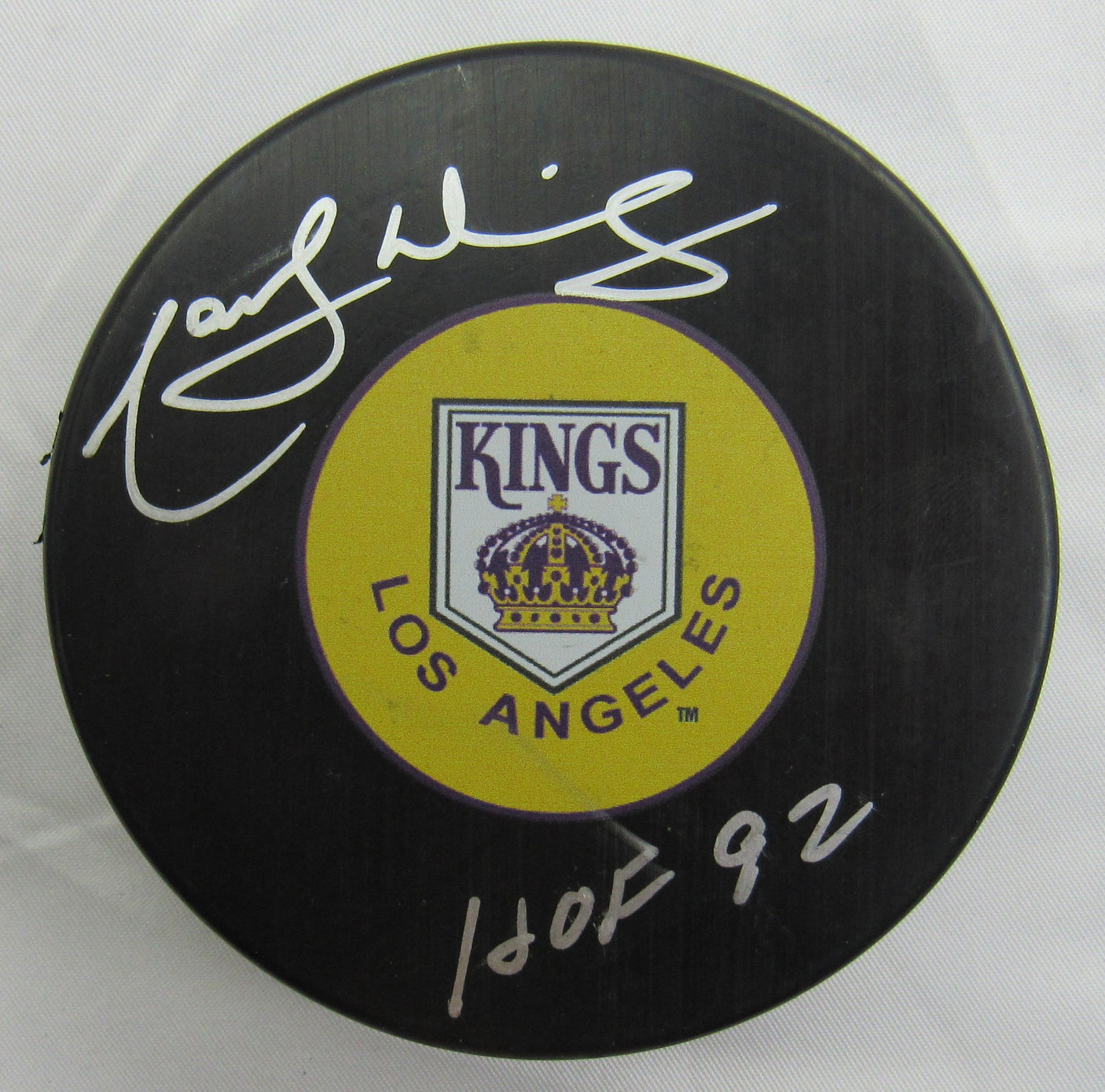 Marcel Dionne Signed Auto Autograph Kings Logo Hockey Puck w/ Insc JSA WB421404