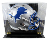 Lions Barry Sanders Signed 83-01 TB Speed F/S Speed Proline Helmet W/ Case BAS W