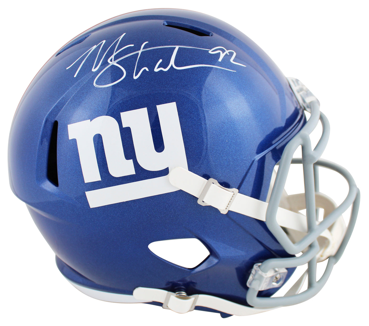 Giants Michael Strahan Authentic Signed Full Size Speed Rep Helmet BAS Witnessed