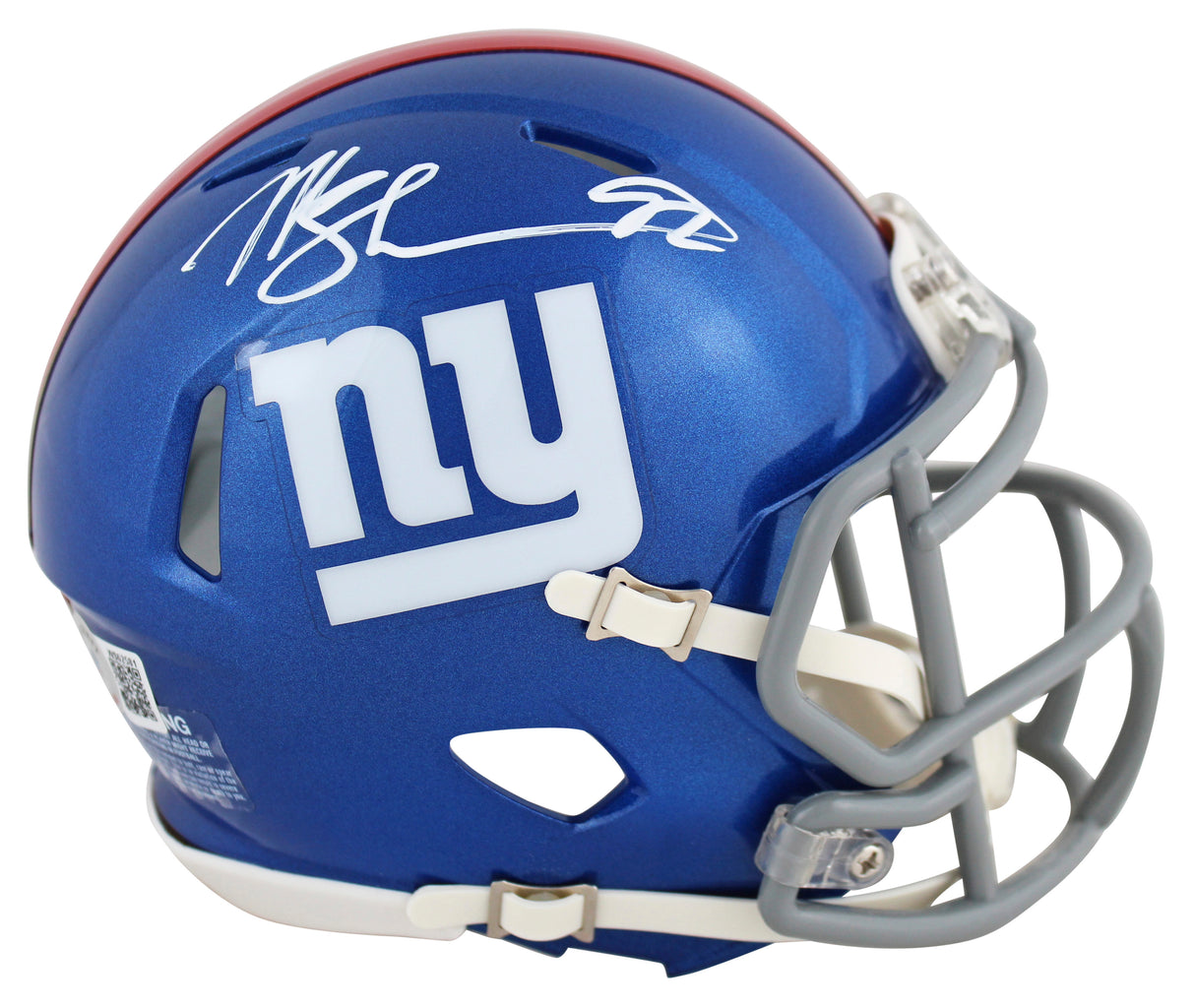 Giants Michael Strahan Authentic Signed Speed Mini Helmet W/ Case BAS Witnessed