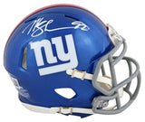 Giants Michael Strahan Authentic Signed Speed Mini Helmet W/ Case BAS Witnessed