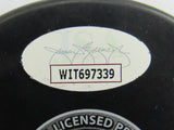 Grant Fuhr Signed Auto Autograph Oilers Logo Hockey Puck w/ Insc JSA WIT697339