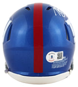 Giants Michael Strahan Authentic Signed Speed Mini Helmet W/ Case BAS Witnessed
