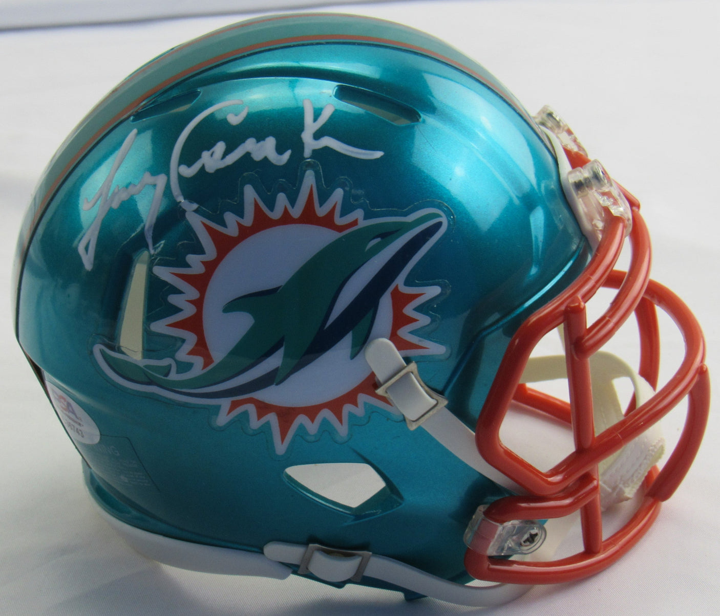 Larry Csonka Signed Auto Autograph Replica Dolphins Mini Helmet PSA COA
