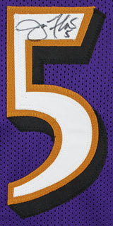 Ray Lewis & Joe Flacco Authentic Signed Purple Pro Style Jersey BAS Witnessed