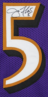 Ray Lewis & Joe Flacco Authentic Signed Purple Pro Style Jersey BAS Witnessed