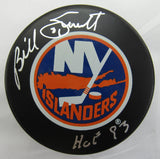 Billy Smith Signed Auto Autograph Islanders Logo Hockey Puck w/ Insc JSA WA532487