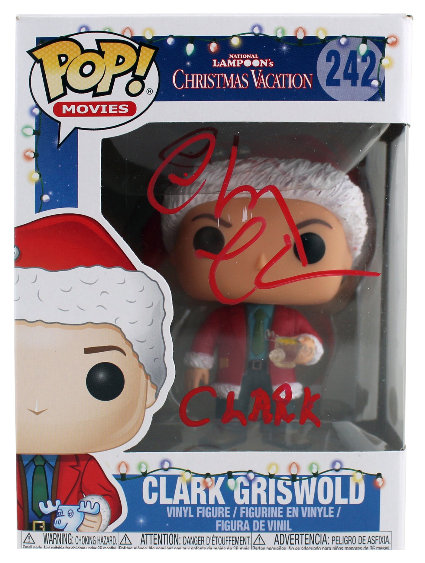 Chevy Chase Christmas Vacation Clark Signed Funko Pop Vinyl Figure BAS #WD24648