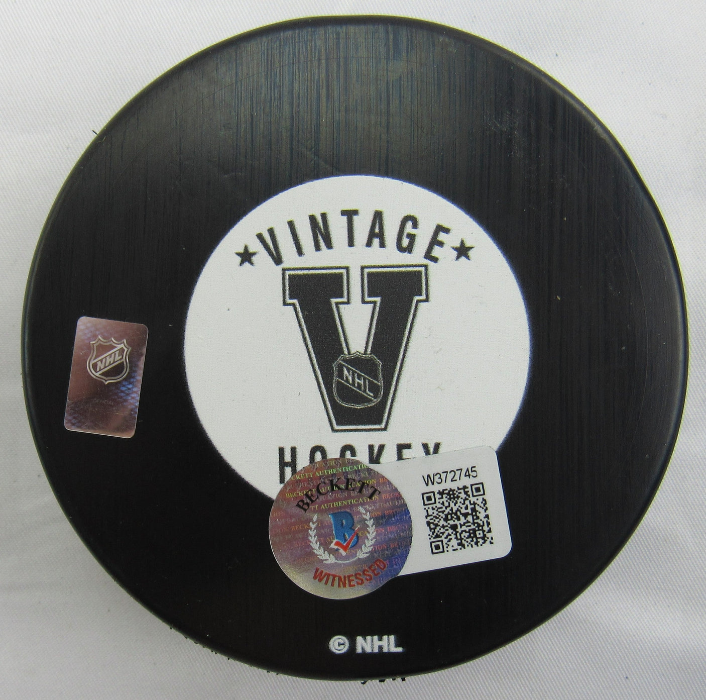 Russ Anderson Signed Auto Autograph Whalers Logo Hockey Puck w/ Insc Beckett Hologram