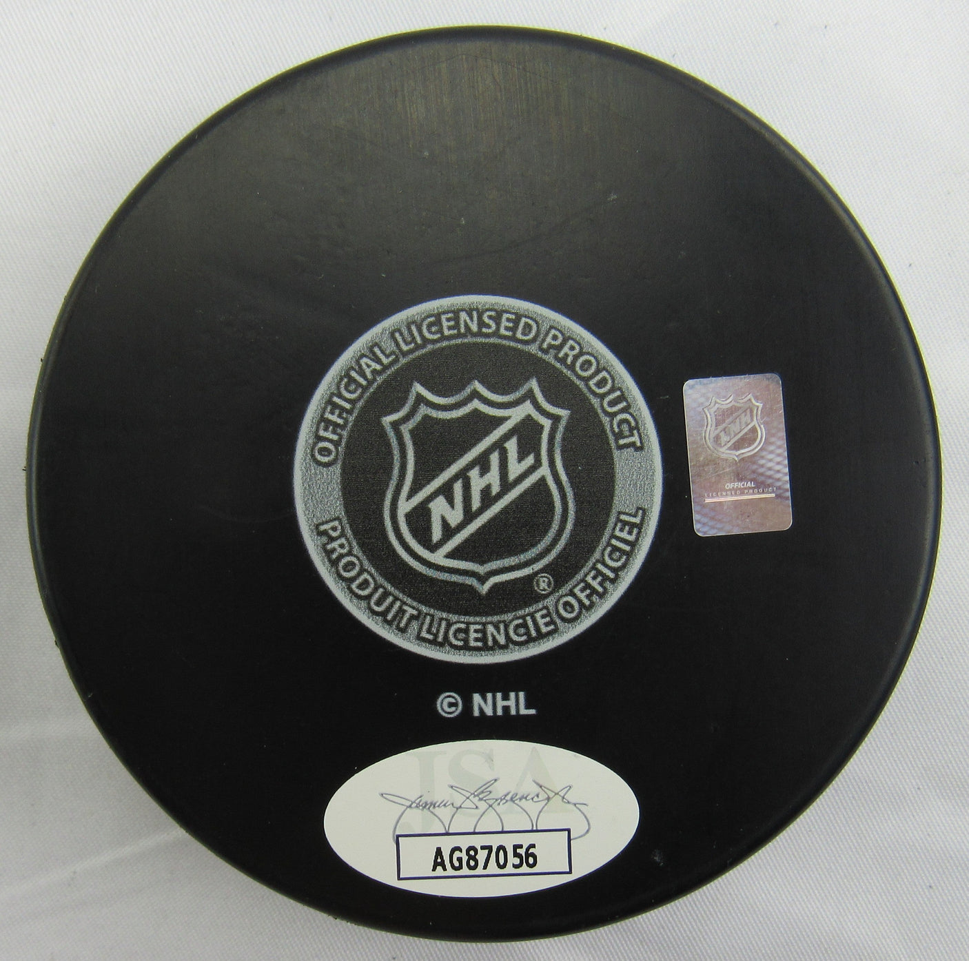 Steve Larmer Signed Auto Autograph Blackhawks Logo Hockey Puck w/ Insc JSA AG87056