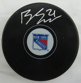 Barclay Goodrow Signed Auto Autograph Rangers Logo Hockey Puck w/ Insc JSA WA666654