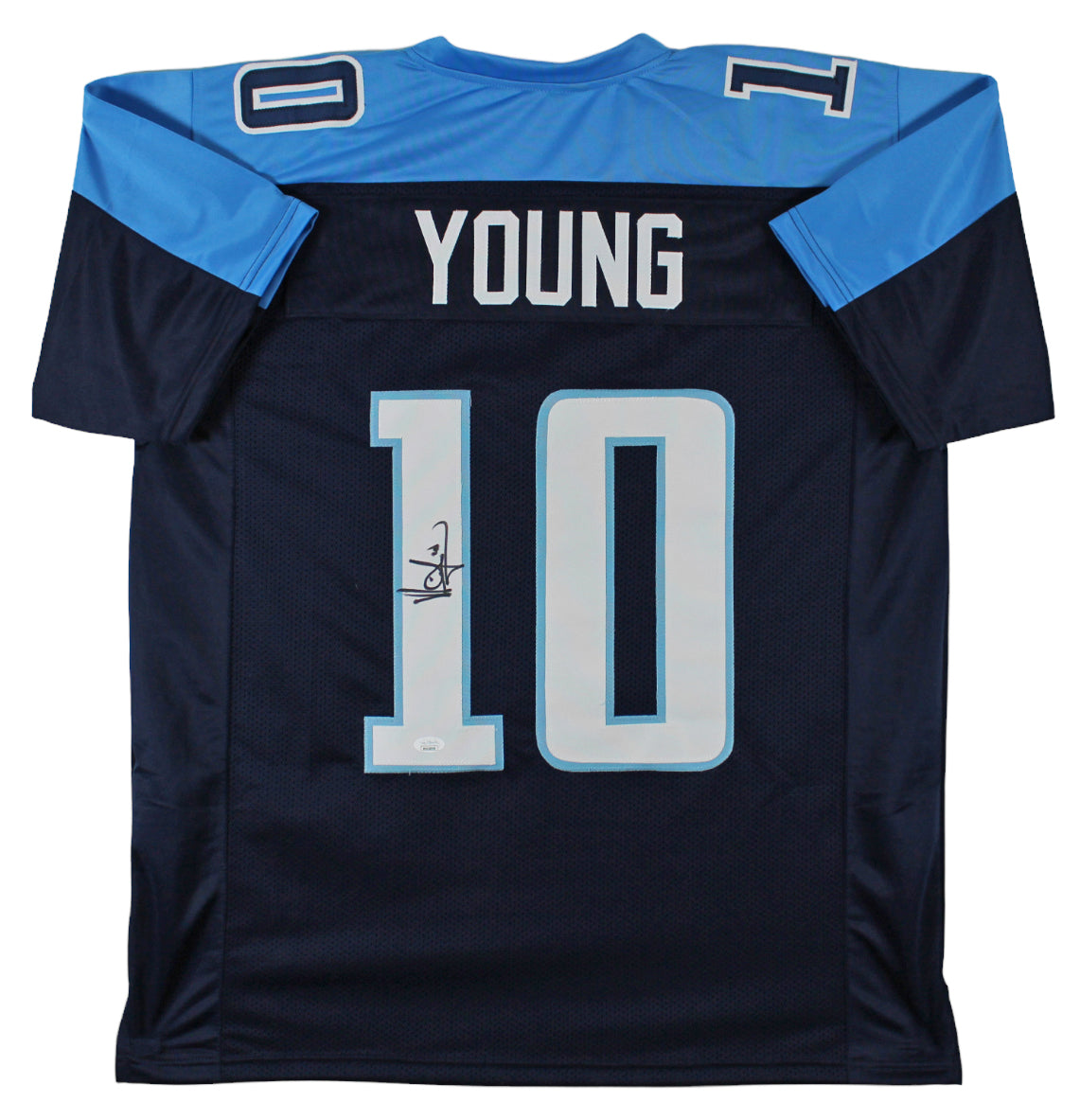 Vince Young Authentic Signed Blue Pro Style Jersey Autographed JSA Witness