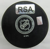 Chris Chelios Signed Auto Autograph Blackhawks Logo Hockey Puck w/ Insc RSA Hologram