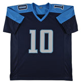 Vince Young Authentic Signed Blue Pro Style Jersey Autographed JSA Witness