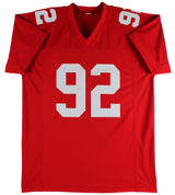 Michael Strahan Authentic Signed Red Pro Style Jersey Autographed BAS Witnessed