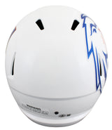 Boise State Ashton Jeanty Signed White Full Size Speed Rep Helmet W/ Case BAS W