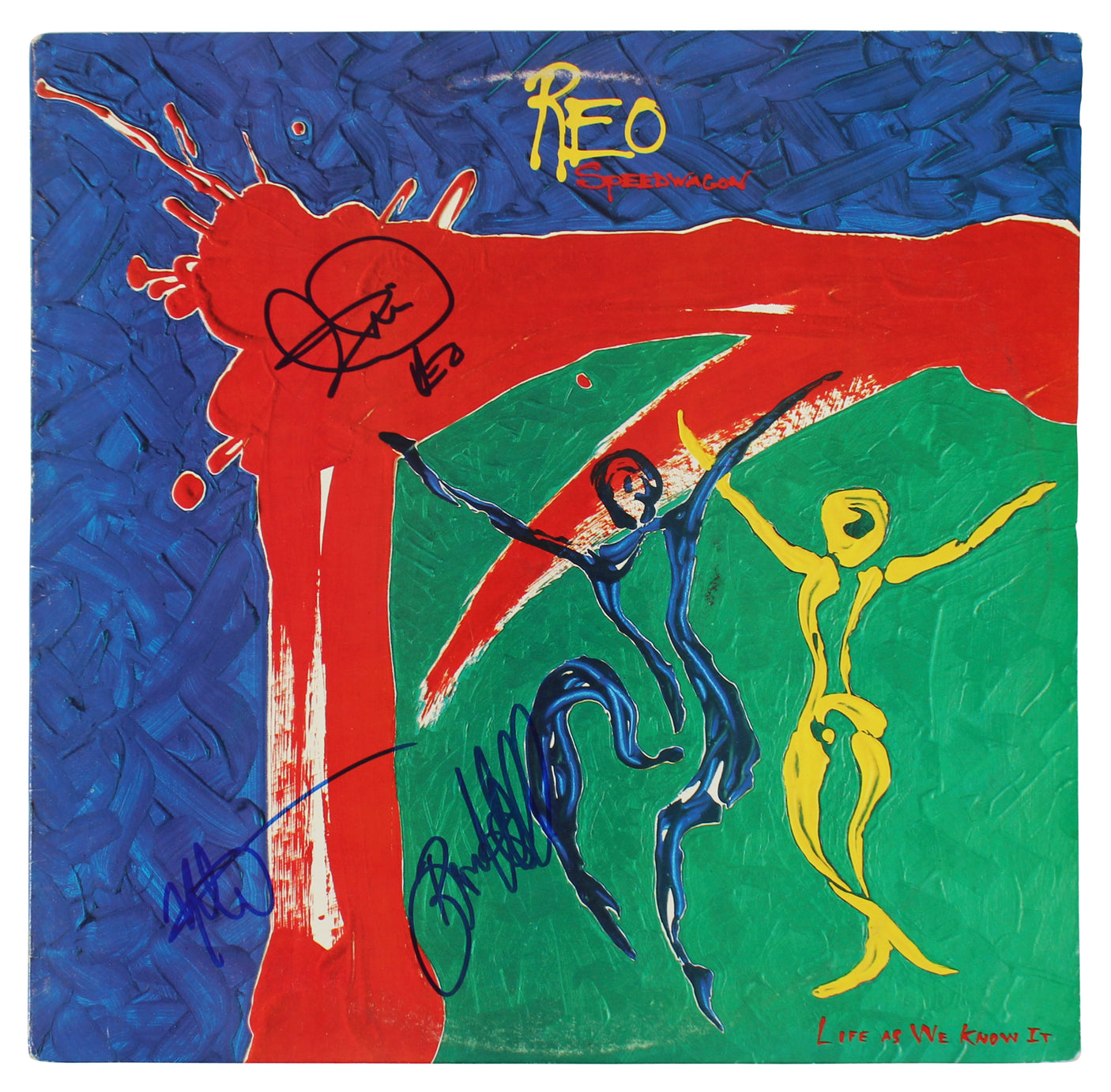 REO Speedwagon (3) Hall, Cronin & Doughty Signed Album Cover BAS #AB77813