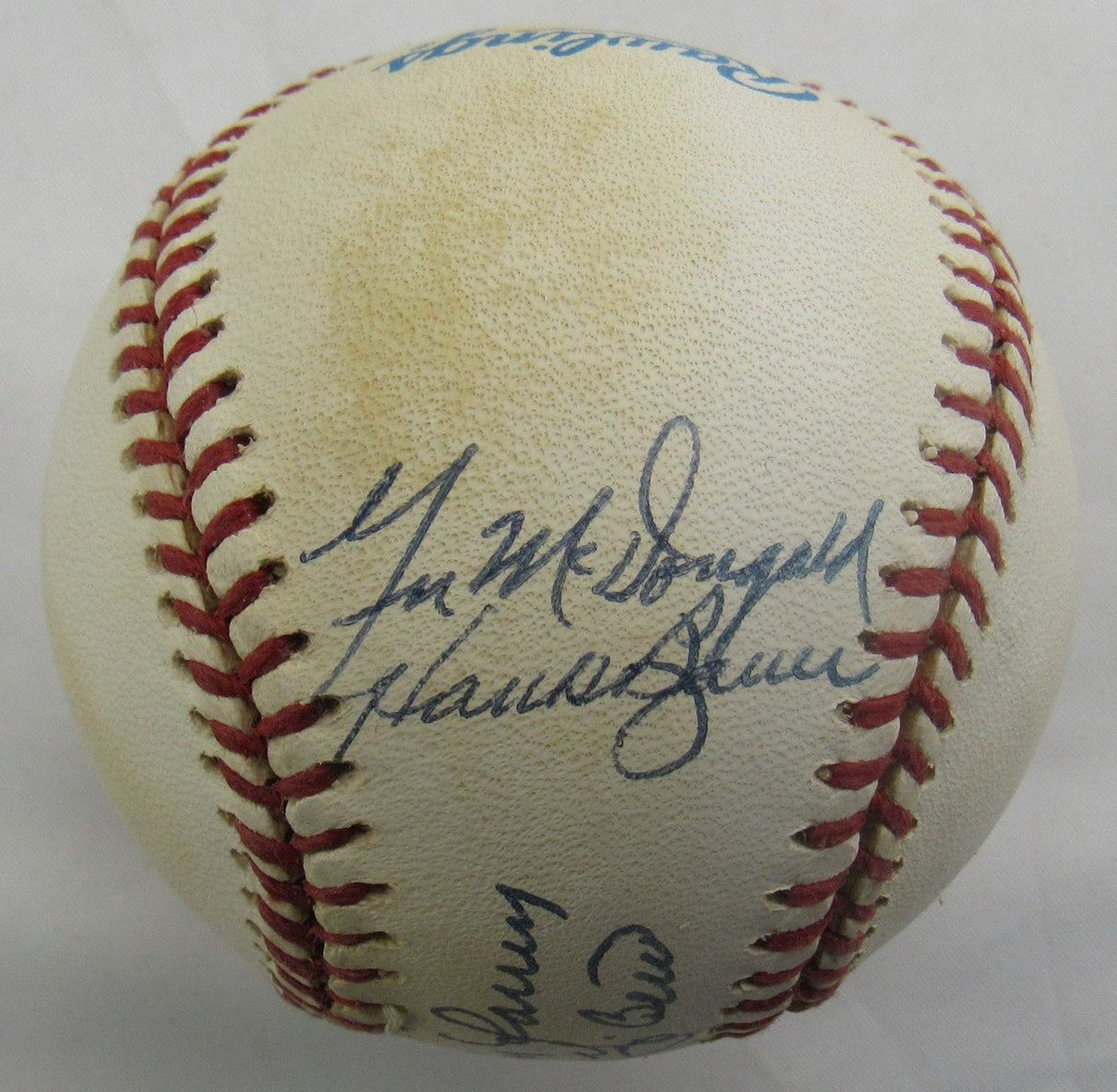 Don Larsen Yogi Berra Multi Signed 50's Stars Auto Rawlings Baseball JSA CN60101