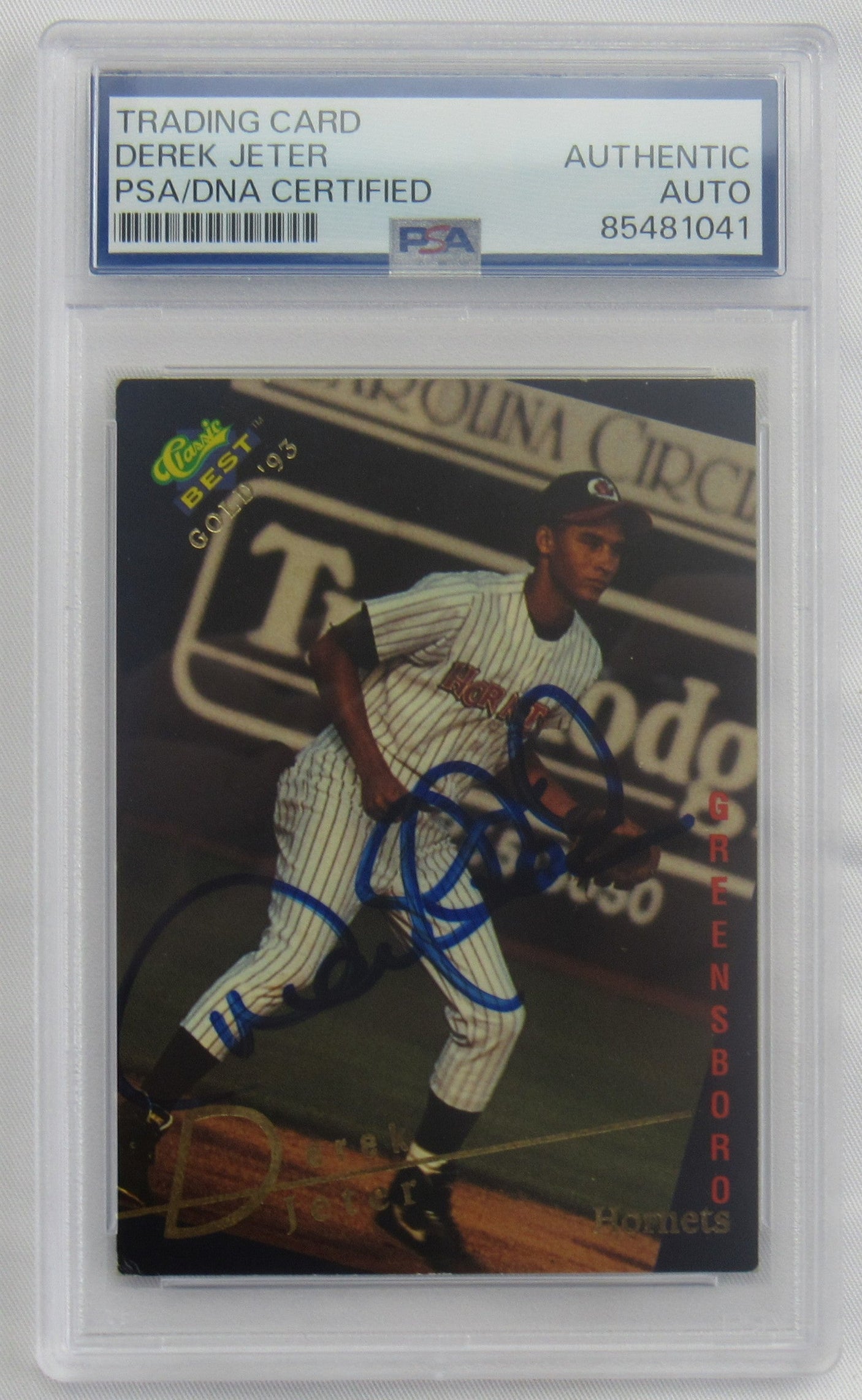 Derek Jeter Signed 1993 Classic Auto Encapsulated Baseball Card PSA/DNA