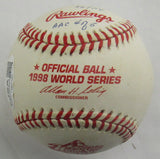 Scott Brosius Signed 1998 World Series Auto Rawlings Baseball JSA CN60100 w/Inscription