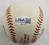 Scott Brosius Signed 1998 World Series Auto Rawlings Baseball JSA CN60100 w/Inscription