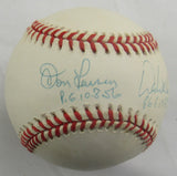 Don Larsen and David Wells +1 Multi Signed Auto Rawlings Baseball JSA CN60099