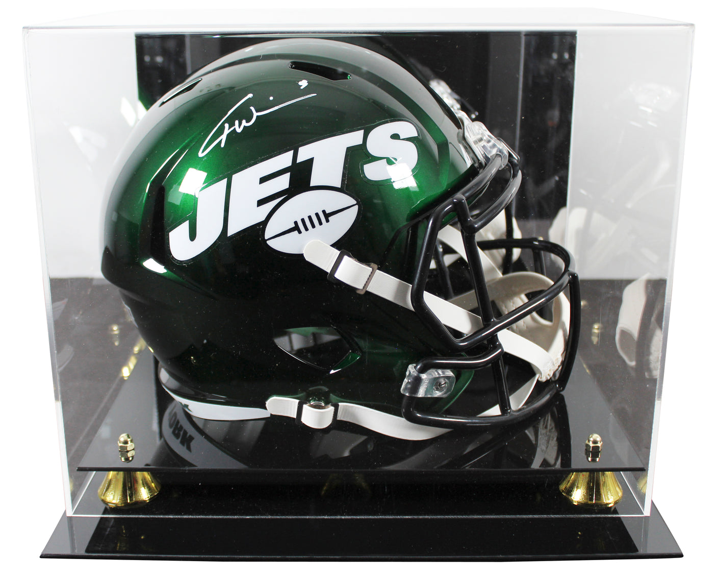 Jets Garrett Wilson Signed Full Size Speed Rep Helmet W/ Case Fanatics