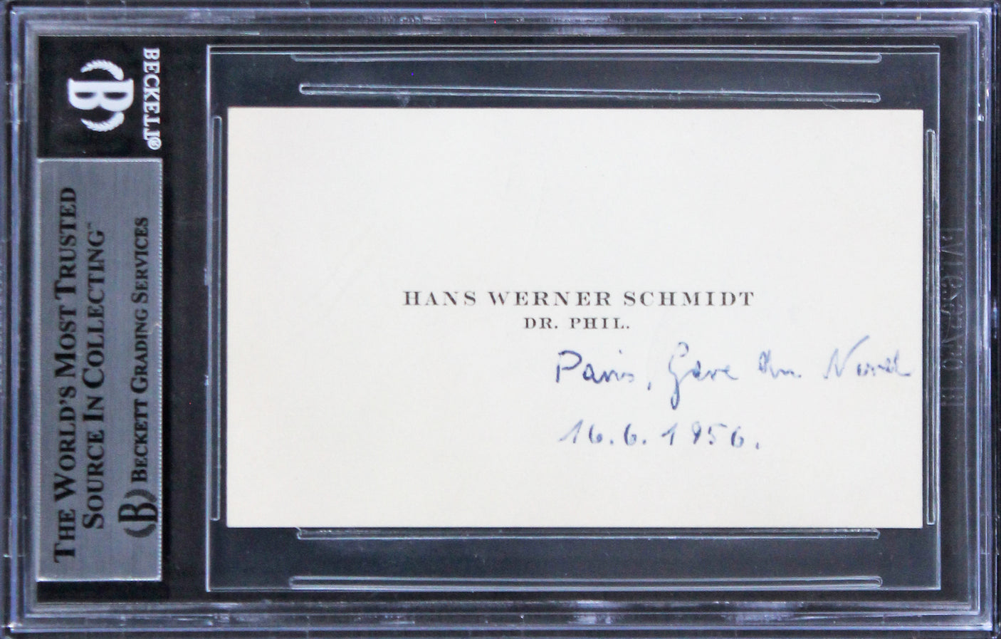 Audrey Hepburn Breakfast At Tiffany's Authentic Signed Business Card BAS Slabbed
