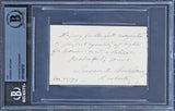 Susan B. Anthony "Vote for Woman Suffrage" Signed 2.5x4 Cut Signature BAS Slab