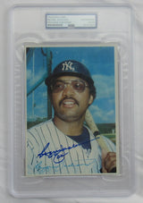 Reggie Jackson 1980 Topps Super Signed Auto Autograph Encapsulated 5x7 Topps Card PSA/DNA