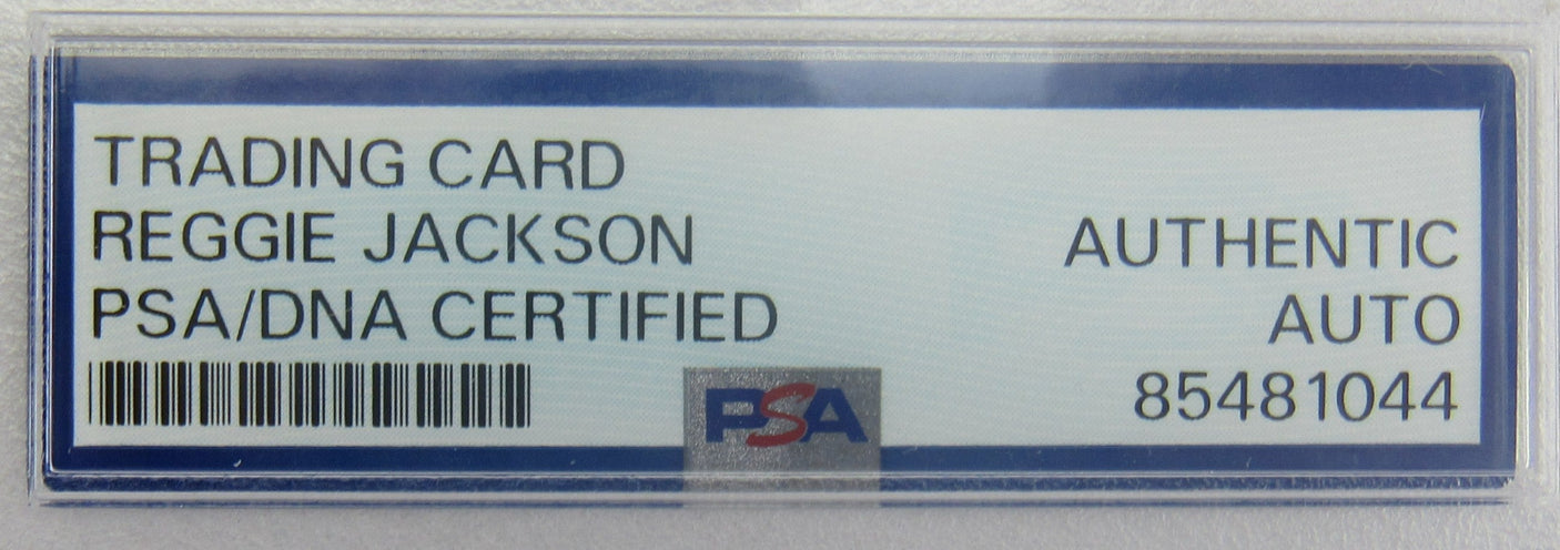 Reggie Jackson 1980 Topps Super Signed Auto Autograph Encapsulated 5x7 Topps Card PSA/DNA