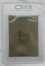 Reggie Jackson 1980 Topps Super Signed Auto Autograph Encapsulated 5x7 Topps Card PSA/DNA