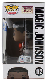 Lakers Magic Johnson Signed USA #112 Funko Pop Vinyl Figure w/ Blue Sig BAS Wit