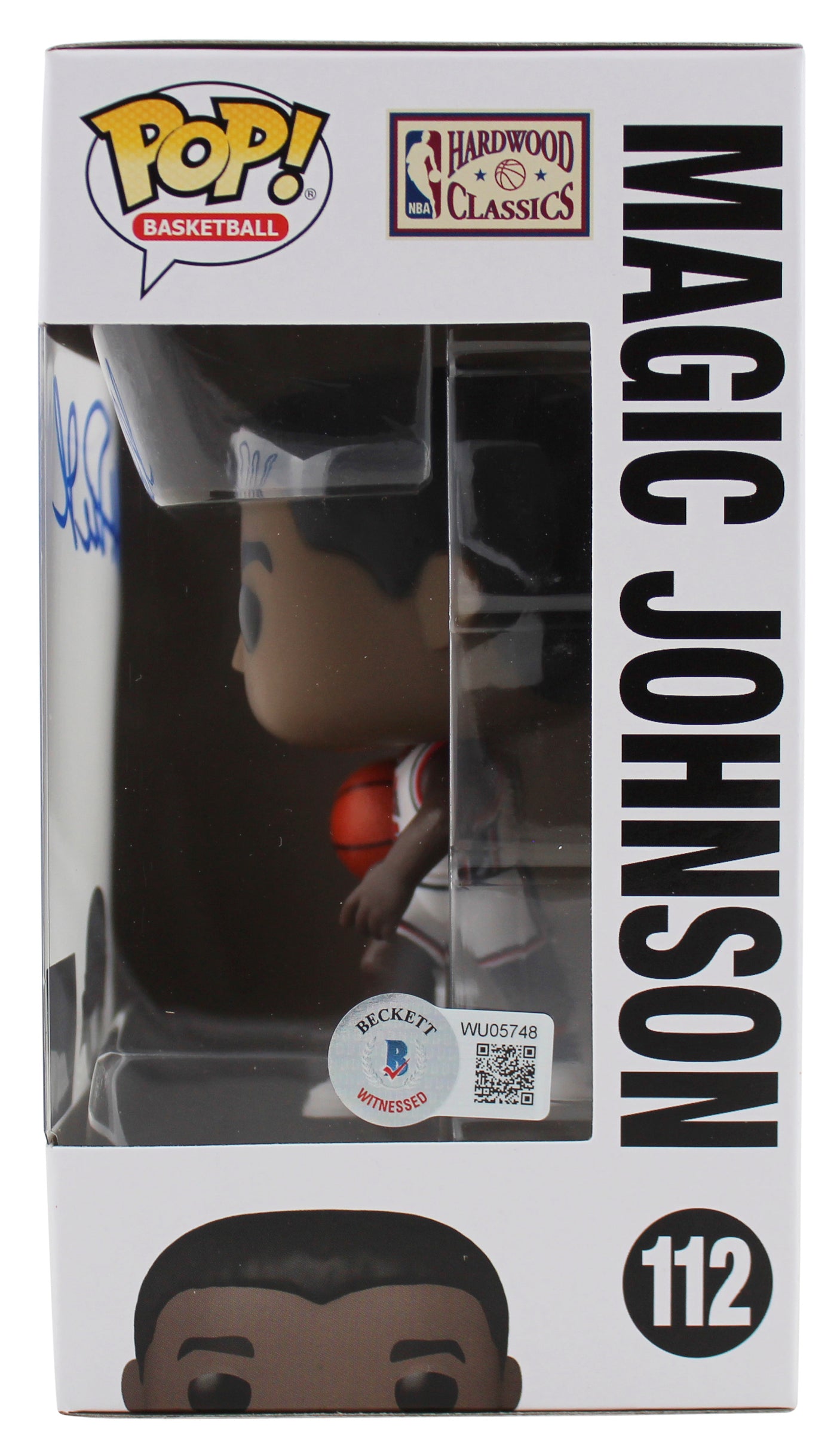 Lakers Magic Johnson Signed USA #112 Funko Pop Vinyl Figure w/ Blue Sig BAS Wit