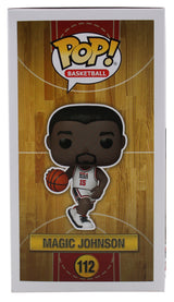 Lakers Magic Johnson Signed USA #112 Funko Pop Vinyl Figure w/ Blue Sig BAS Wit