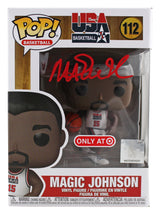 Lakers Magic Johnson Signed USA #112 Funko Pop Vinyl Figure w/ Red Sig BAS Wit