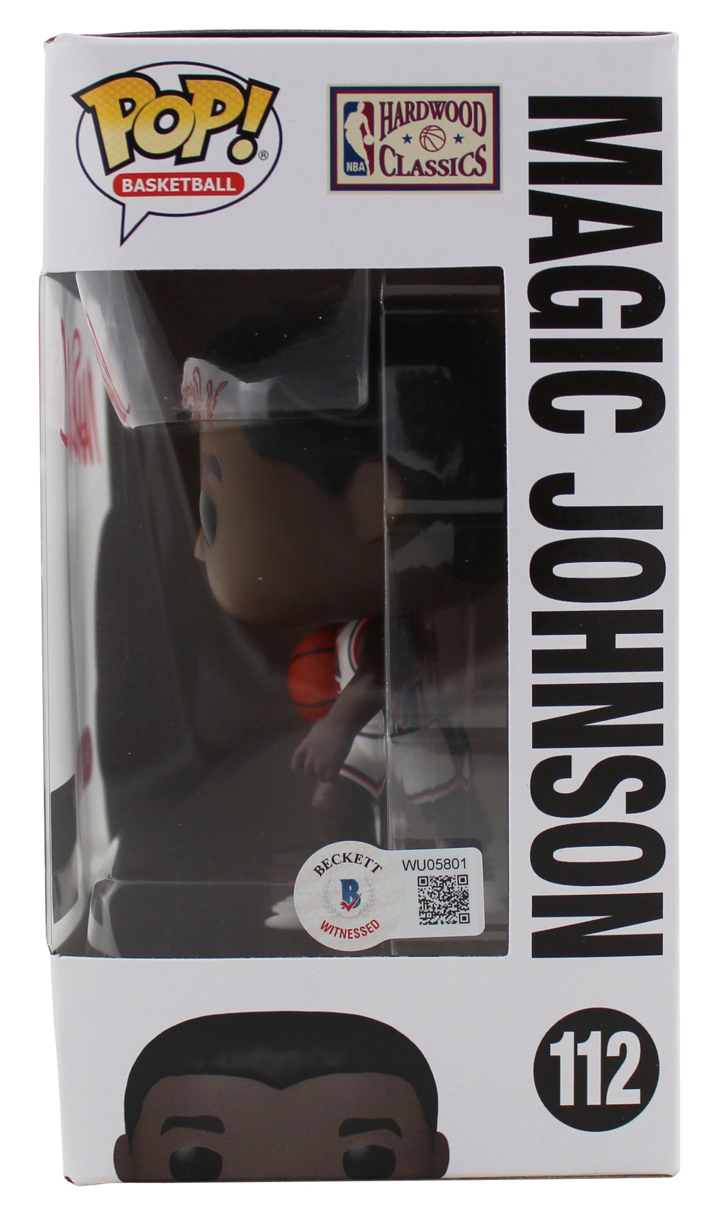 Lakers Magic Johnson Signed USA #112 Funko Pop Vinyl Figure w/ Red Sig BAS Wit