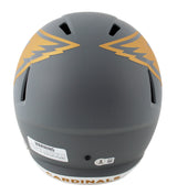 Cardinals Kurt Warner Signed Slate Full Size Speed Rep Helmet BAS Witnessed