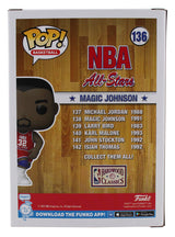 Magic Johnson Signed All Stars #136 Funko Pop Vinyl Figure w/ Red Sig BAS Wit