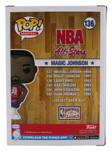 Magic Johnson Signed All Stars #136 Funko Pop Vinyl Figure w/ Red Sig BAS Wit