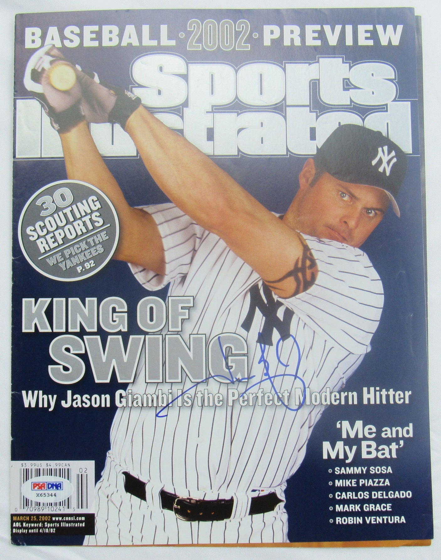 Jason Giambi Signed Auto Autograph Sports Illustrated Magazine Cover PSA/DNA X65344