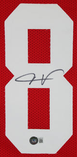 Vernon Davis Authentic Signed Red Pro Style Jersey Autographed BAS Witnessed